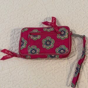 Vera Bradley Pink and Green Floral Wristlet